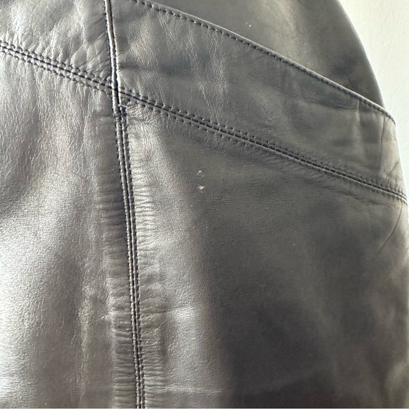 Vintage Toffs 100% Genuine Leather Black High-Waist Pencil Skirt - Size‎ 8 - Picture 5 of 14